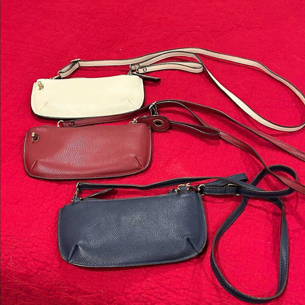 Stylish Women's Crossbody Bag Set - Cream, Red, and Blue